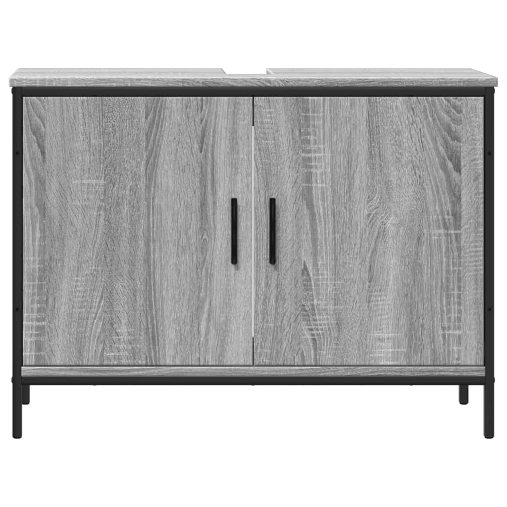 Armoire lavabo de salle de bain sonoma gris 80x30x60 cm