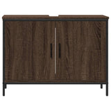 Armoire lavabo de salle de bain chêne marron 80x30x60 cm