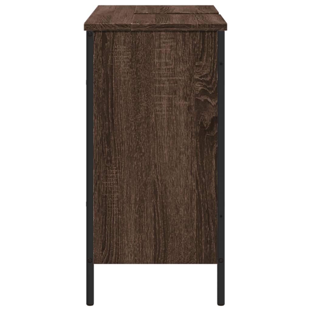 Armoire lavabo de salle de bain chêne marron 80x30x60 cm