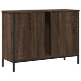 Armoire lavabo de salle de bain chêne marron 80x30x60 cm