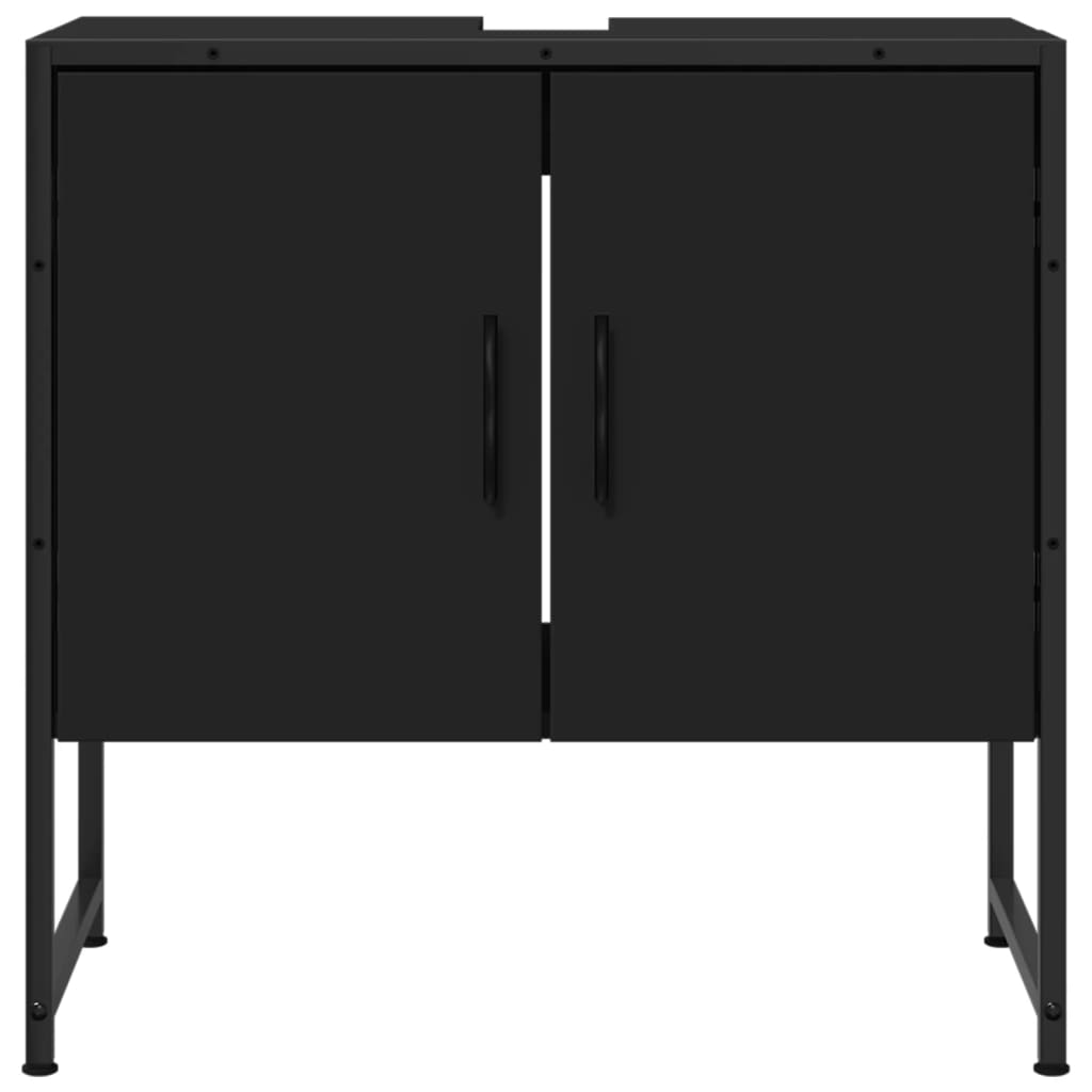 Armoire lavabo de salle de bain noir 60x33x60 cm