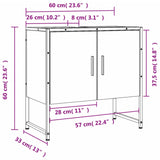 Armoire lavabo de salle de bain noir 60x33x60 cm