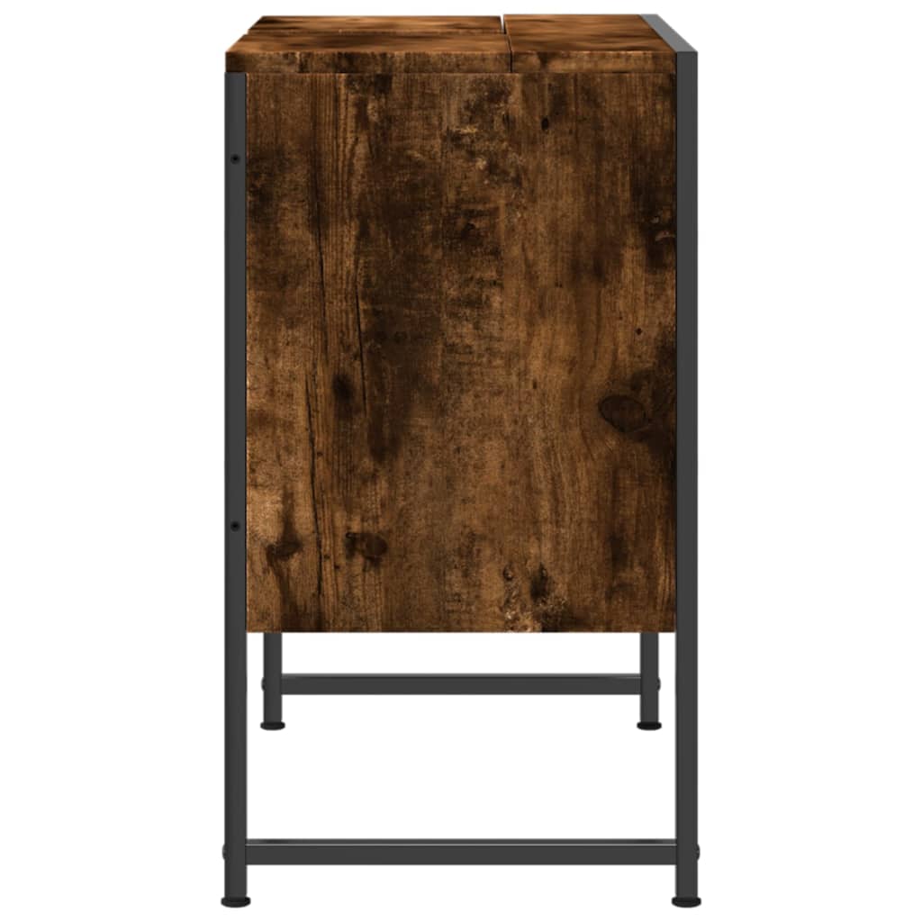 Armoire lavabo de salle de bain chêne fumé 60x33x60 cm