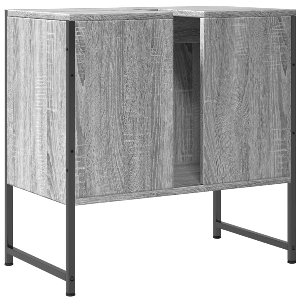 Armoire lavabo de salle de bain sonoma gris 60x33x60 cm