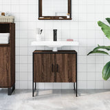 Armoire lavabo de salle de bain chêne marron 60x33x60 cm