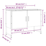 Armoire lavabo de salle de bain noir 80x33x60cm bois ingénierie