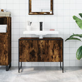 Armoire lavabo de salle de bain chêne fumé bois d'ingénierie