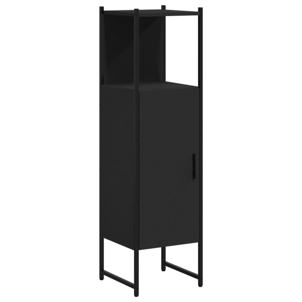 Armoire de salle de bain noir 33x33x120,5 cm bois d'ingénierie