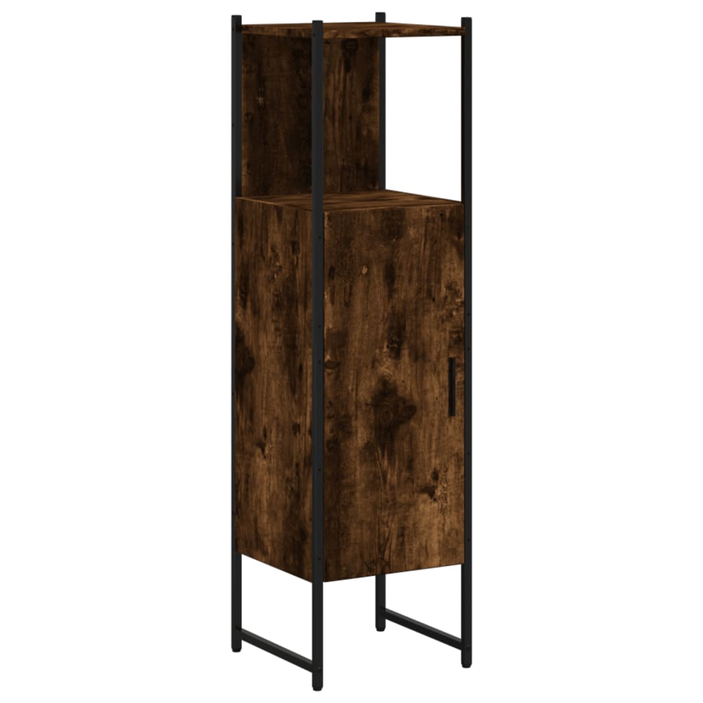 Armoire de salle de bain chêne fumé 33x33x120,5 cm