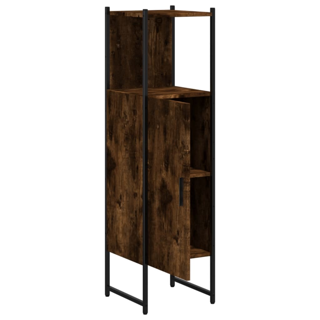 Armoire de salle de bain chêne fumé 33x33x120,5 cm