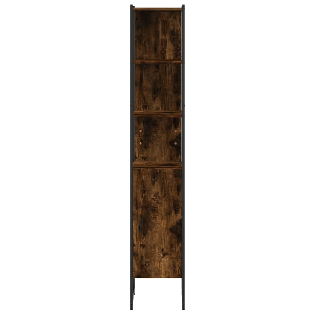 Smoked oak bathroom cabinet 33x33x185.5 cm engineered wood