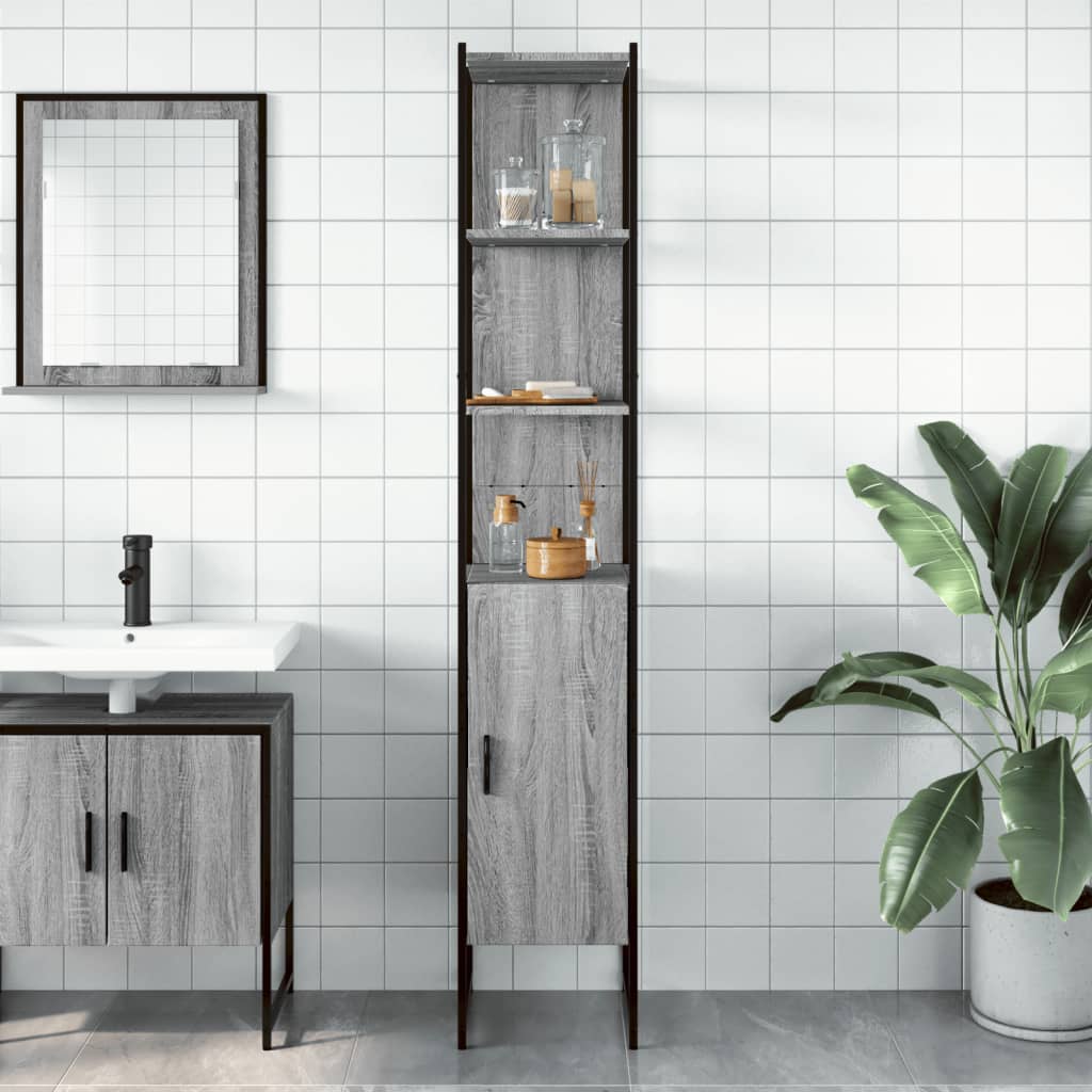 Armoire de salle de bain sonoma gris bois d'ingénierie