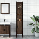 Armoire de bain chêne marron 33x33x185,5 cm bois d'ingénierie