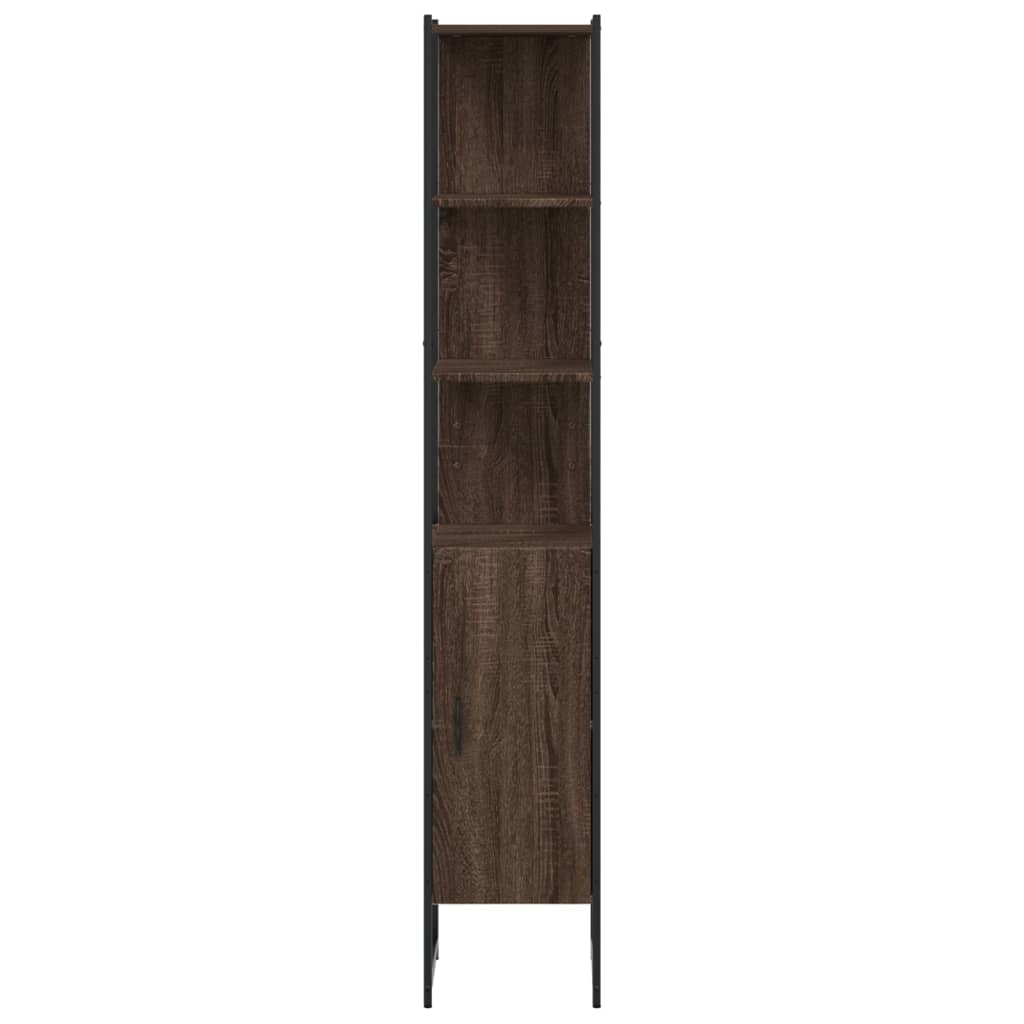 Armoire de bain chêne marron 33x33x185,5 cm bois d'ingénierie