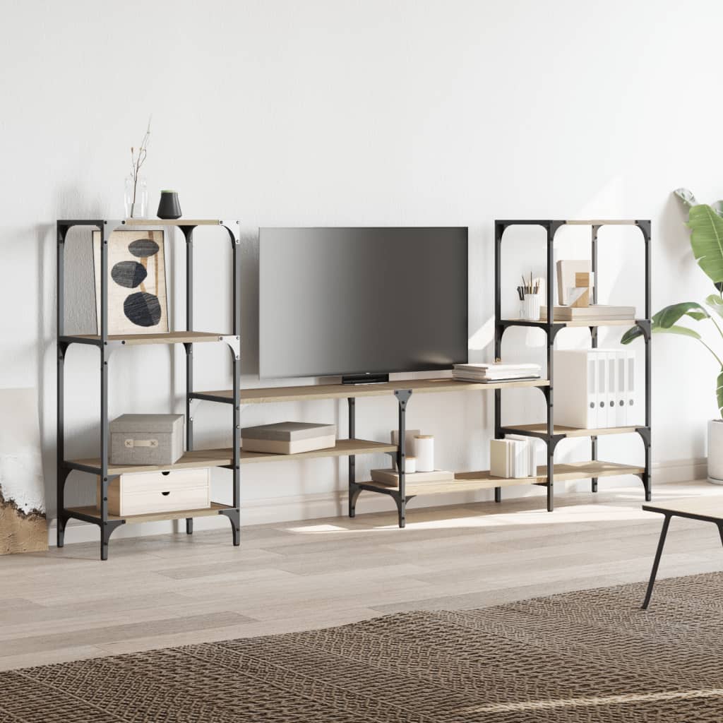 Meuble TV chêne sonoma 206,5x28,5x95 cm bois d'ingénierie