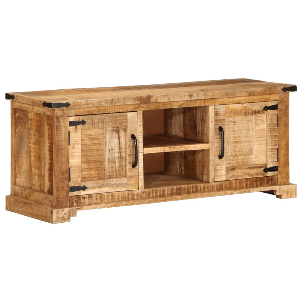 Meuble TV 110x35x45 cm bois massif de manguier brut