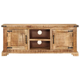 Meuble TV 110x35x45 cm bois massif de manguier brut