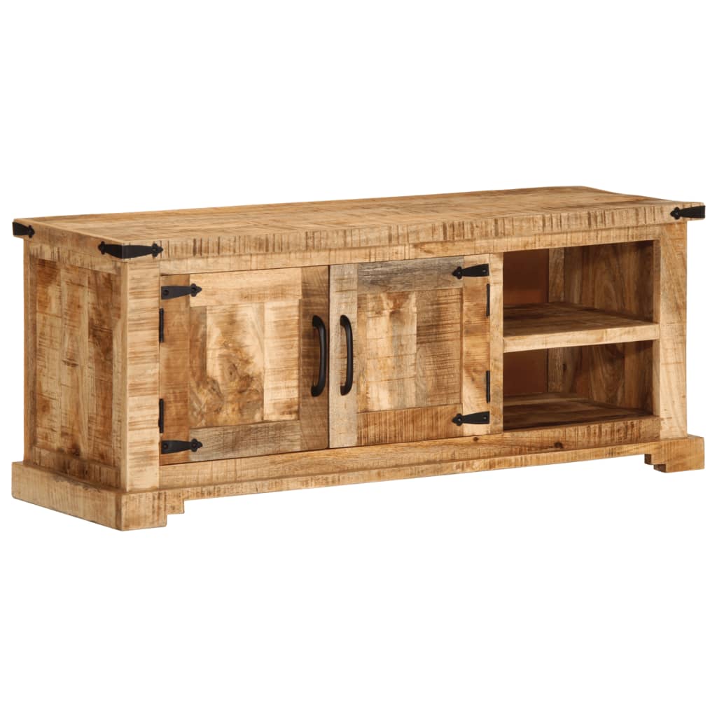 TV-Schrank 110x35x45 cm, massives rohes Mangoholz