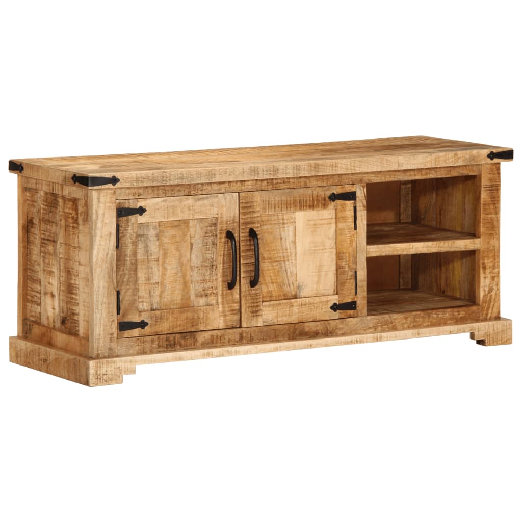 TV-Schrank 110x35x45 cm, massives rohes Mangoholz