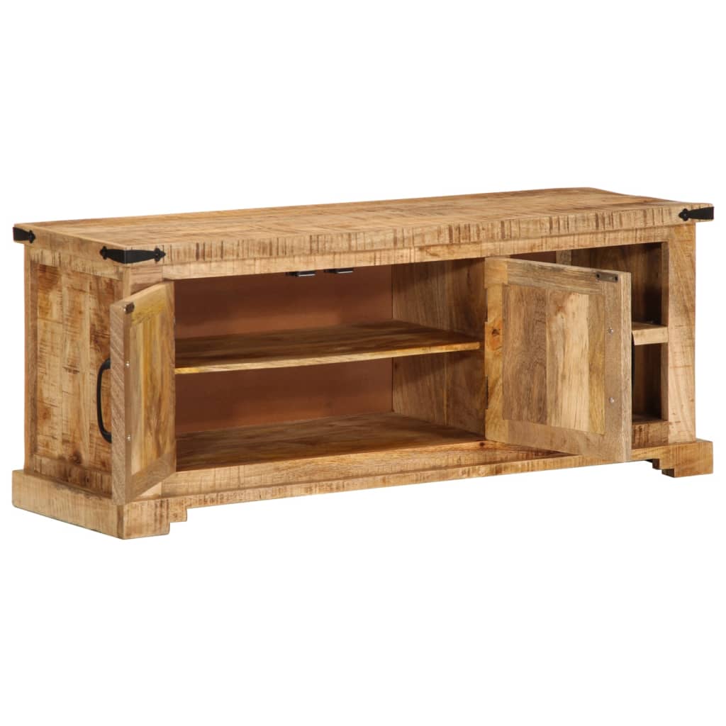 TV-Schrank 110x35x45 cm, massives rohes Mangoholz