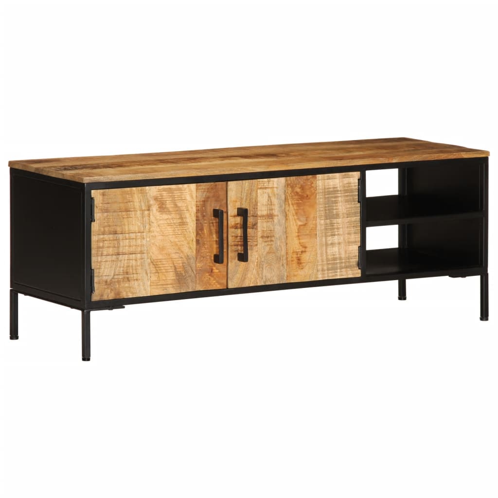 TV-Schrank 110x35x40 cm aus massivem rohem Mangoholz