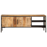 TV-Schrank 110x35x40 cm aus massivem rohem Mangoholz