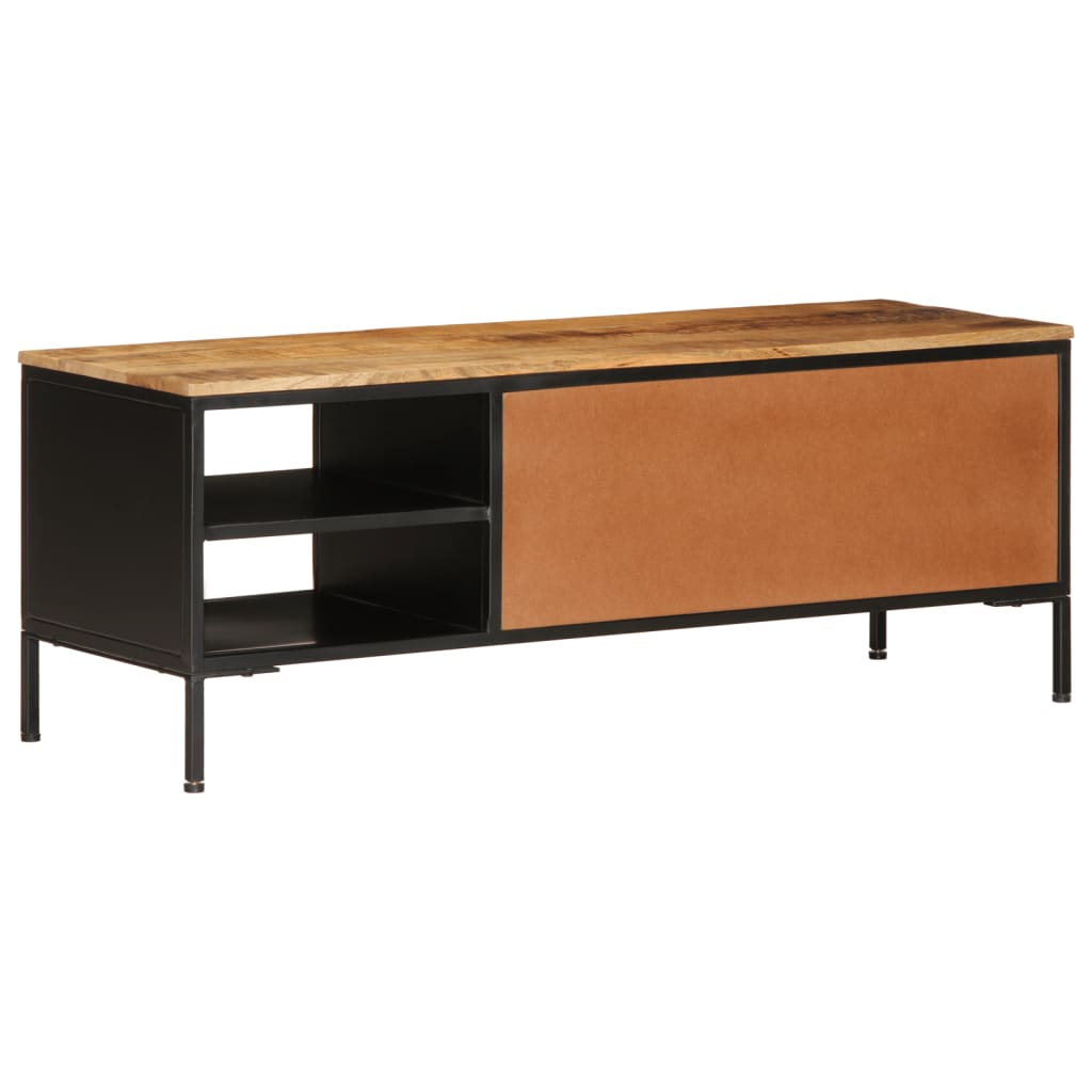 TV-Schrank 110x35x40 cm aus massivem rohem Mangoholz