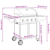 Barbecue à gaz avec 5 brûleurs argenté acier inoxydable