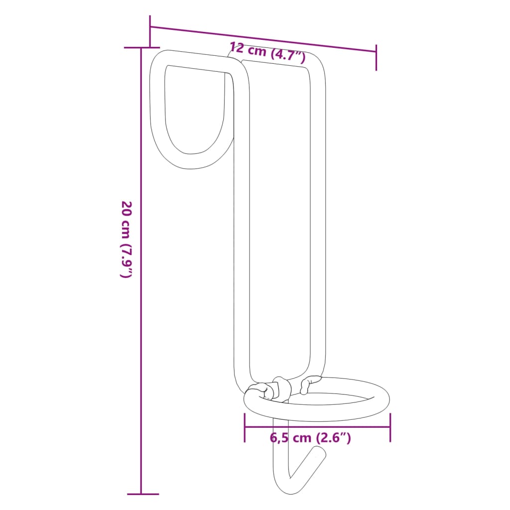 Portable bucket hook silver galvanized steel