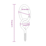 Anneaux d'attelage avec vis à œil 3 pcs argenté acier