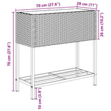 Jardinière avec étagère gris résine tressée