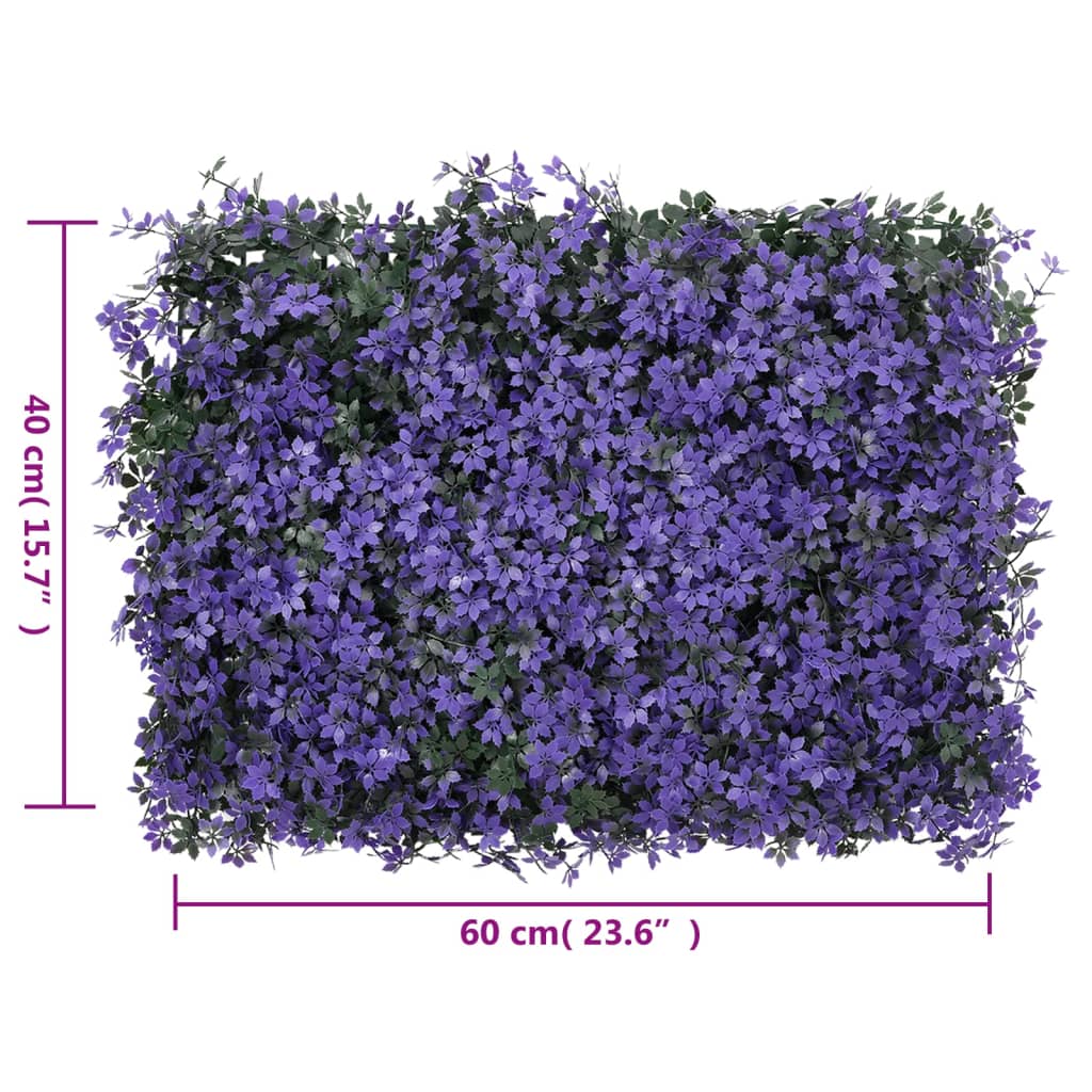  vidaXL Clôture à feuilles artificielles 6 pcs violet 40x60 cm