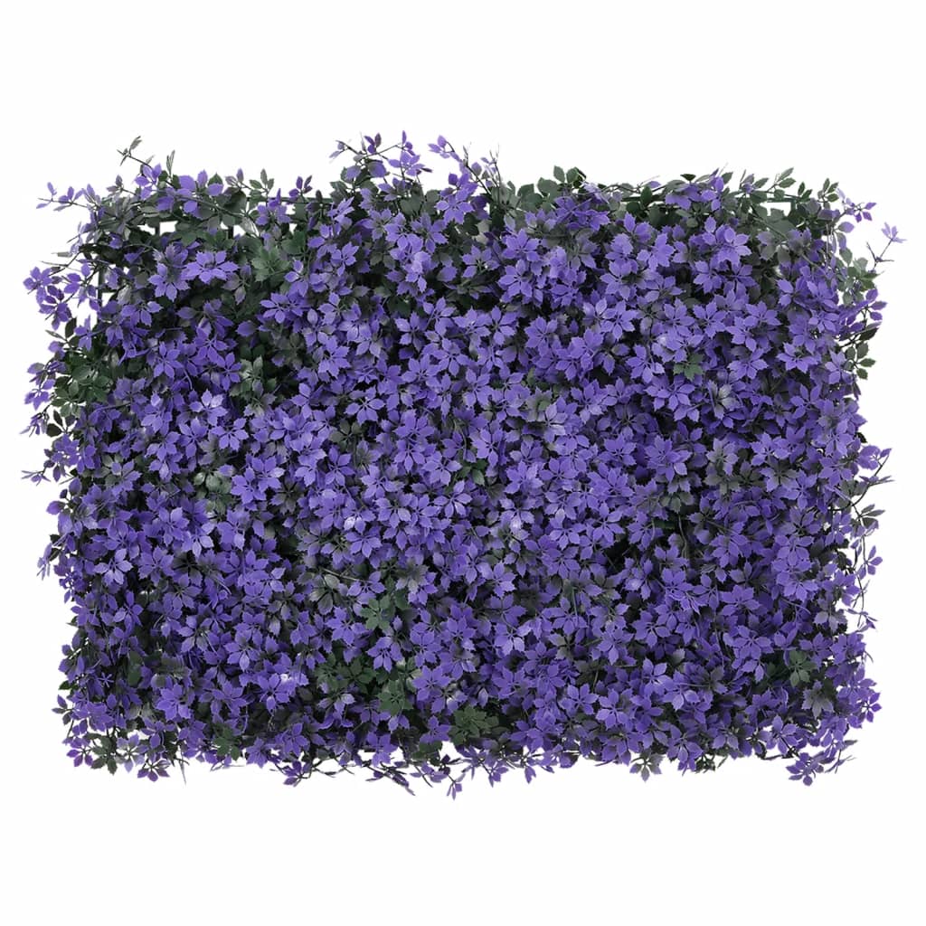  vidaXL Clôture à feuilles artificielles 24 pcs violet 40x60 cm