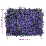  vidaXL Clôture à feuilles artificielles 24 pcs violet 40x60 cm