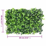  vidaXL Clôture à feuilles artificielles 24 pcs vert 40x60 cm