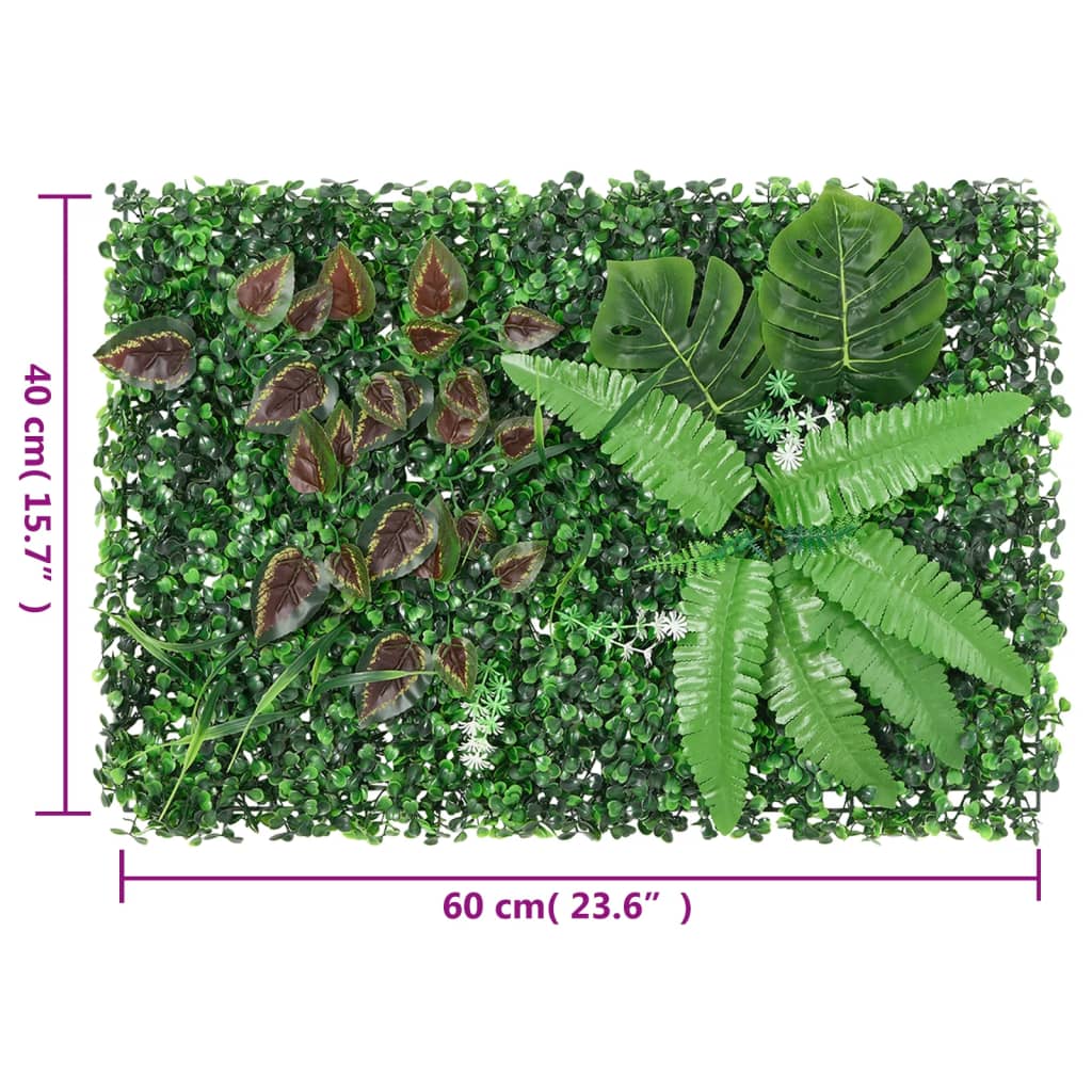  vidaXL Clôture à plantes artificielles 24 pcs vert 40x60 cm