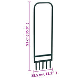 Aérateur de pelouse 5 dents creuses vert acier enduit de poudre