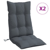 Coussins de chaise à dossier haut lot de 2 anthracite