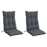 Coussins de chaise à dossier haut lot de 2 anthracite