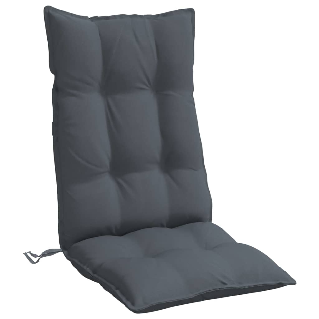 Coussins de chaise à dossier haut lot de 2 anthracite