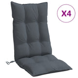 Coussins de chaise à dossier haut lot de 4 anthracite