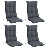 Coussins de chaise à dossier haut lot de 4 anthracite