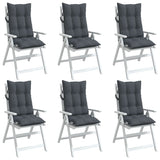 High Back Chair Cushions Set of 6 Charcoal