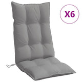 Coussins de chaise à dossier haut lot de 6 gris tissu oxford