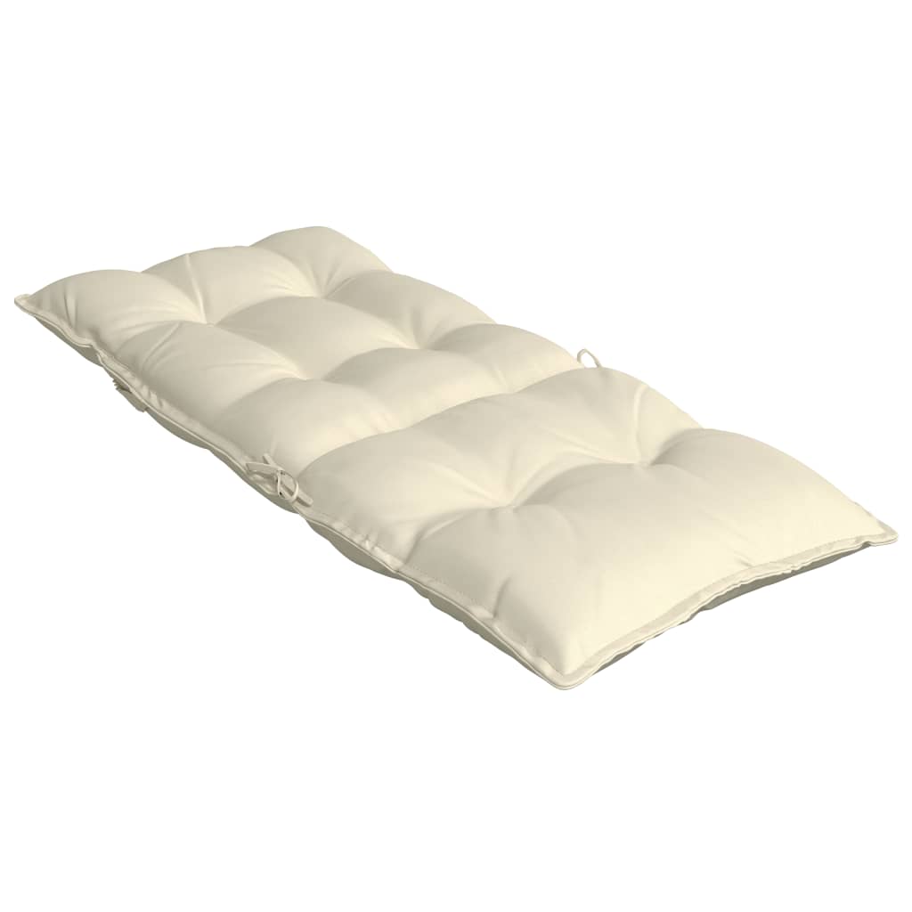 Coussins de chaise à dossier haut lot de 2 crème tissu oxford