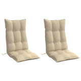 Coussins de chaise à dossier haut lot de 2 beige tissu oxford