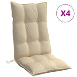 Coussins de chaise à dossier haut lot de 4 beige tissu oxford