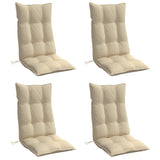 Coussins de chaise à dossier haut lot de 4 beige tissu oxford