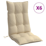 Coussins de chaise à dossier haut lot de 6 beige tissu oxford