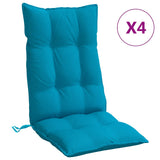 Coussins de chaise à dossier haut lot de 4 bleu clair